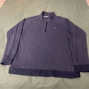 Travis Mathew Sweater 1/4 Zip Pullover Men XL Blue Long Sleeve Golf Casual